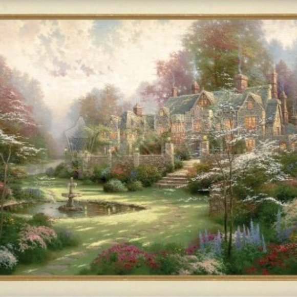 Thomas Kinkade Other - Unframed "Gardens Beyond Spring Gate" by Thomas Kinkade